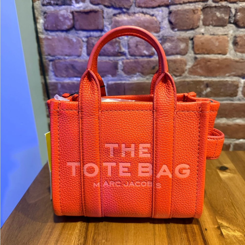 Marc Jacobs Orange Structured Tote with Double Handles